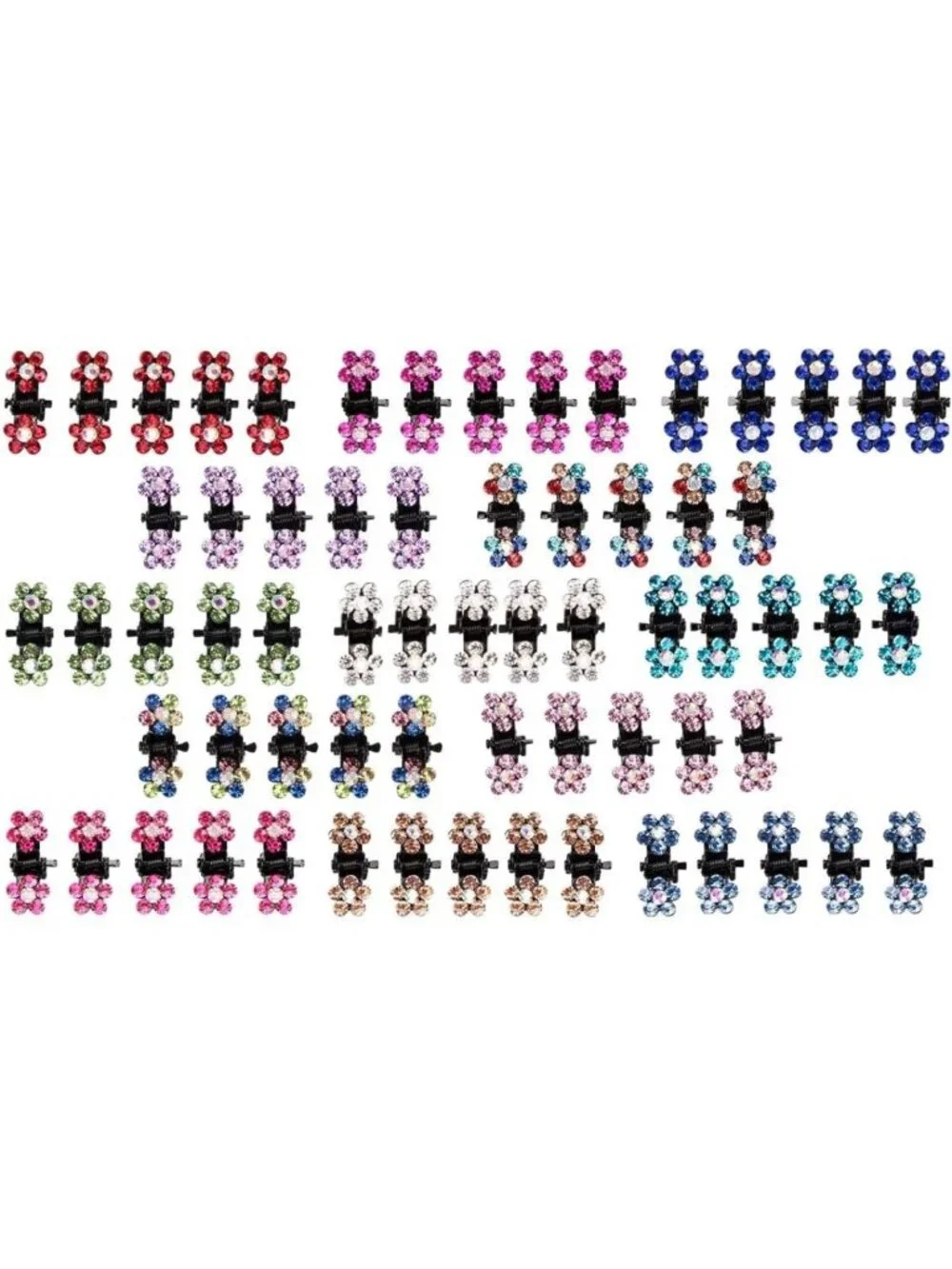 65pcs Mini Hair Clips Set - No-Slip Grip Claw Clips, Glitter & Rhinestone Hair